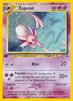 Espeon 1/75 Rare Holo card from Neo Discovery