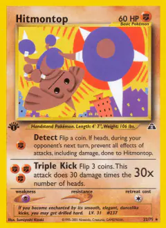 Hitmontop 22/75 Rare card from Neo Discovery