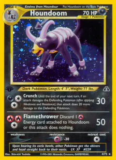 Houndoom 4/75 Rare Holo card from Neo Discovery