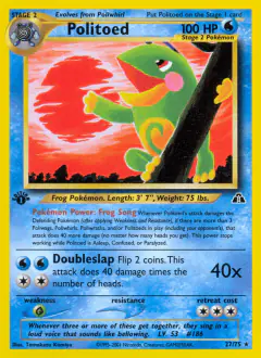 Politoed 27/75 Rare card from Neo Discovery