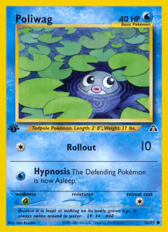 Poliwag 62/75 Common card from Neo Discovery