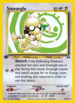 Smeargle 30/75 Rare card from Neo Discovery