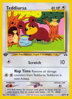 Teddiursa 65/75 Common card from Neo Discovery