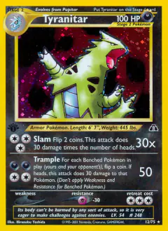 Tyranitar 12/75 Rare Holo card from Neo Discovery