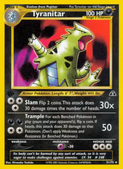 Tyranitar 31/75 Rare card from Neo Discovery