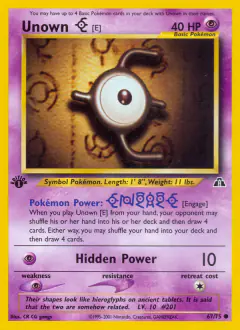 Unown [E] 67/75 Common card from Neo Discovery