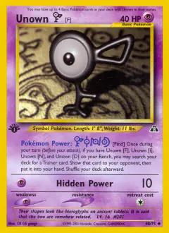 Unown [F] 48/75 Uncommon card from Neo Discovery