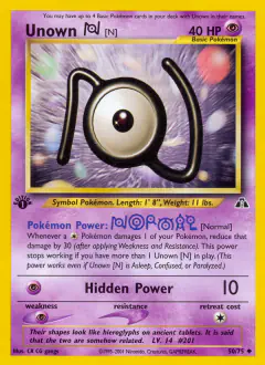Unown [N] 50/75 Uncommon card from Neo Discovery