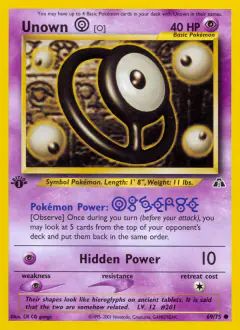 Unown [O] 69/75 Common card from Neo Discovery