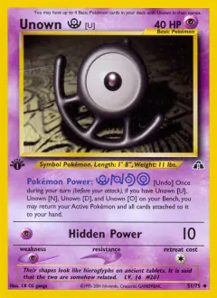 Unown [U] 51/75 Uncommon card from Neo Discovery