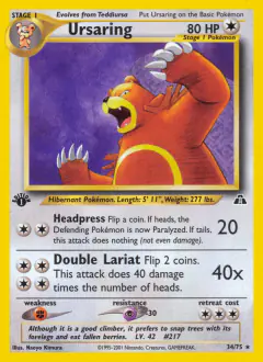 Ursaring 34/75 Rare card from Neo Discovery