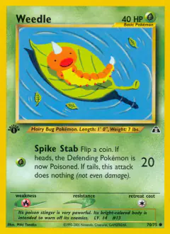 Weedle 70/75 Common card from Neo Discovery