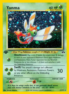 Yanma 17/75 Rare Holo card from Neo Discovery