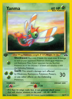 Yanma 36/75 Rare card from Neo Discovery