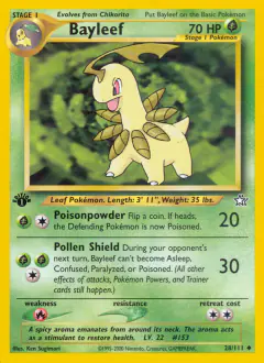 Bayleef 28/111 Uncommon card from Neo Genesis