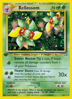 Bellossom 3/111 Rare Holo card from Neo Genesis