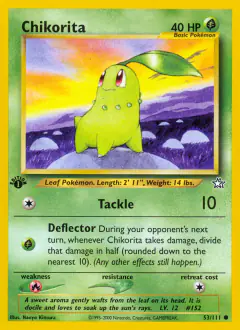 Chikorita 53/111 Common card from Neo Genesis