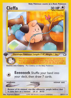 Cleffa 20/111 Rare card from Neo Genesis