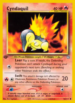 Cyndaquil 56/111 Common card from Neo Genesis