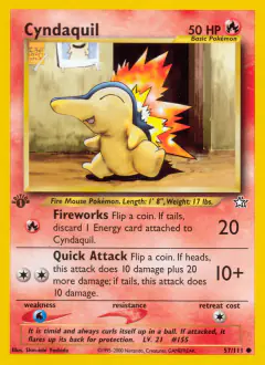 Cyndaquil 57/111 Common card from Neo Genesis