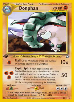 Donphan 21/111 Rare card from Neo Genesis