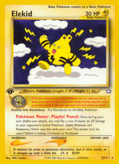 Elekid 22/111 Rare card from Neo Genesis