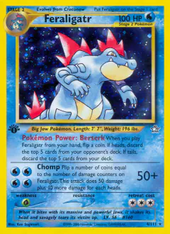 Feraligatr 4/111 Rare Holo card from Neo Genesis