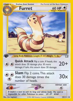 Furret 35/111 Uncommon card from Neo Genesis