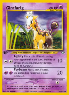 Girafarig 58/111 Common card from Neo Genesis