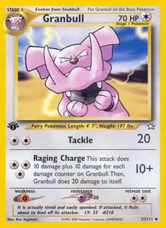 Granbull 37/111 Uncommon card from Neo Genesis