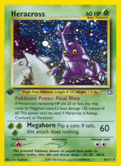 Heracross 6/111 Rare Holo card from Neo Genesis