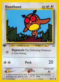 Hoothoot 60/111 Common card from Neo Genesis