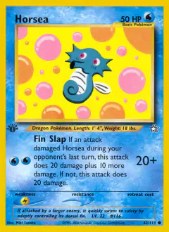 Horsea 62/111 Common card from Neo Genesis