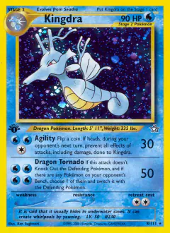 Kingdra 8/111 Rare Holo card from Neo Genesis