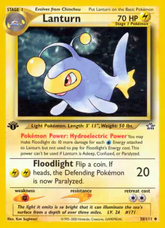 Lanturn 38/111 Uncommon card from Neo Genesis