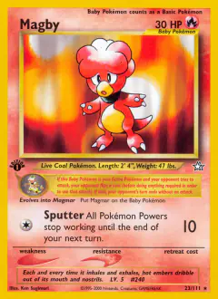 Magby 23/111 Rare card from Neo Genesis