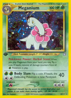 Meganium 10/111 Rare Holo card from Neo Genesis