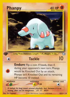 Phanpy 43/111 Uncommon card from Neo Genesis
