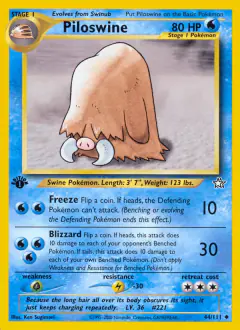 Piloswine 44/111 Uncommon card from Neo Genesis