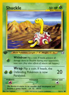 Shuckle 72/111 Common card from Neo Genesis