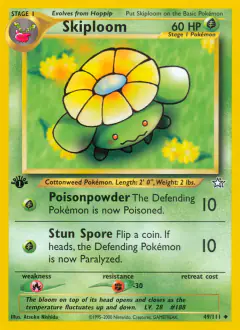 Skiploom 49/111 Uncommon card from Neo Genesis