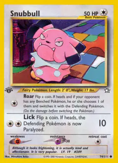 Snubbull 74/111 Common card from Neo Genesis