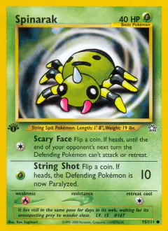 Spinarak 75/111 Common card from Neo Genesis