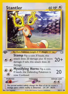 Stantler 76/111 Common card from Neo Genesis
