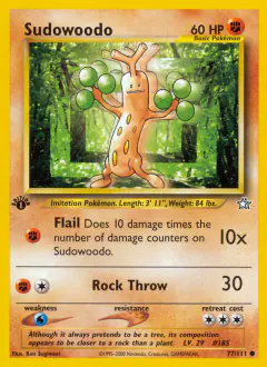 Sudowoodo 77/111 Common card from Neo Genesis