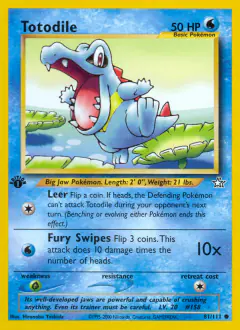 Totodile 81/111 Common card from Neo Genesis