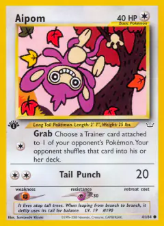 Aipom 41/64 Common card from Neo Revelation