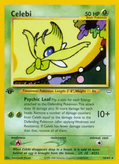 Celebi 16/64 Rare card from Neo Revelation