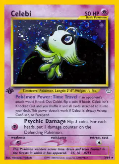 Celebi 3/64 Rare Holo card from Neo Revelation