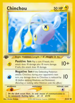 Chinchou 42/64 Common card from Neo Revelation